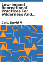 Low-impact_recreational_practices_for_wilderness_and_backcountry