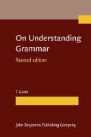 On_understanding_grammar