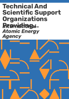 Technical and scientific support organizations providing support to regulatory functions