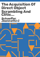 The_acquisition_of_direct_object_scrambling_and_clitic_placement
