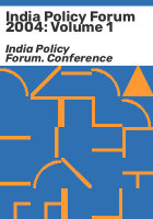 India policy forum 2004