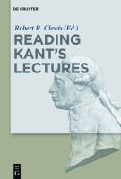 Reading Kant's lectures