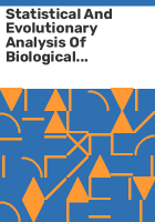 Statistical_and_evolutionary_analysis_of_biological_networks