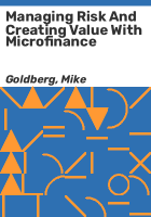 Managing_risk_and_creating_value_with_microfinance